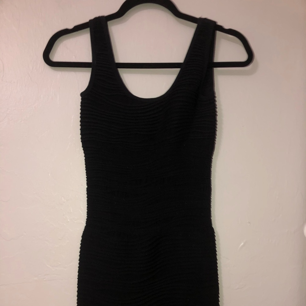 Black thick strap bodycon dress